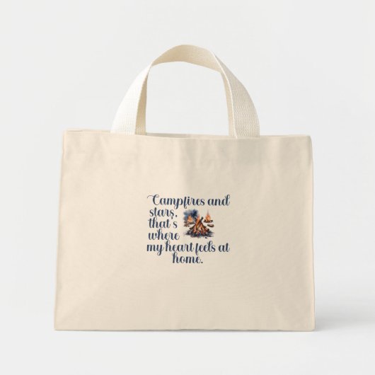 Feuer und Sterne, das ist mein Herz Mini Stoffbeutel (Vorne)