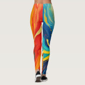 Feuer und Wasser Abstrakt Leggings (Rückseite)