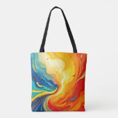 Feuer und Wasser Abstrakt Tasche (Rückseite)