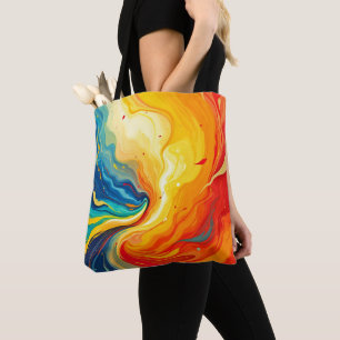 Feuer und Wasser Abstrakt Tasche