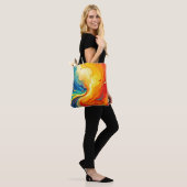 Feuer und Wasser Abstrakt Tasche (Am Model)