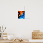 Feuer- und Wasser-Abstrakte Fusion Poster (Küche)