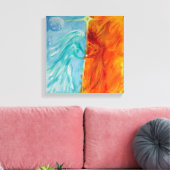 Feuer und Wasser, Göttliche Maskuline und Weibchen Leinwanddruck (Insitu (Wohnzimmer))