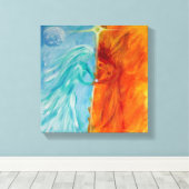 Feuer und Wasser, Göttliche Maskuline und Weibchen Leinwanddruck (Insitu (Holzboden))