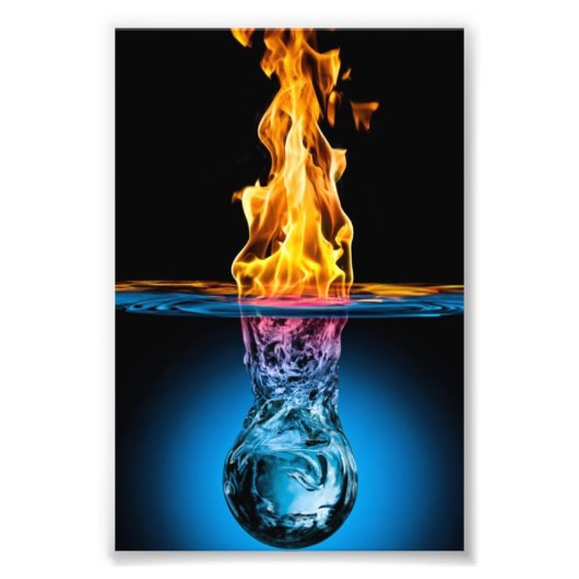 Feuer und Wasser, hoch detailliert Fotodruck (Vorne)
