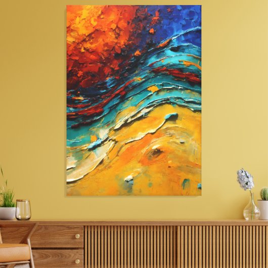 Feuer und Wasser Leinwanddruck (Insitu (Wohnzimmer))