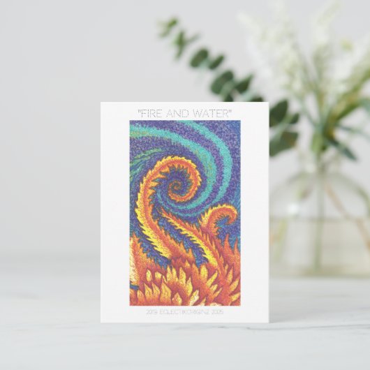 "FEUER UND WASSER" POSTKARTE (Stehend Vorderseite)