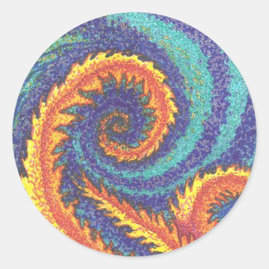 "FEUER UND WASSER" RUNDER AUFKLEBER (Vorderseite)