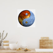 Feuer und Wasser Yin und Yang-Symbol Poster (Küche)