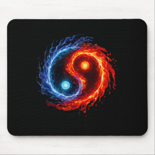 Feuer und Wasser Yin Yang Symbol Balance Tai Chi E Mousepad