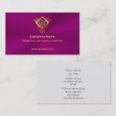 Feuer-Vogel Phoenix auf der Aubergine lila Visitenkarte (Vorne/Hinten)