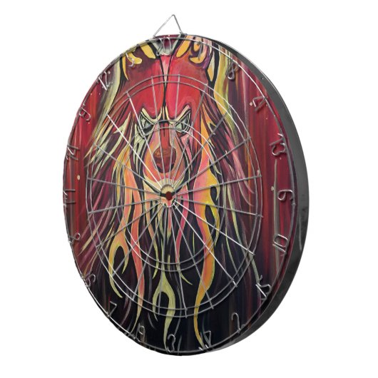 Feuer Wolf Dartscheibe (Vorderseite rechts)