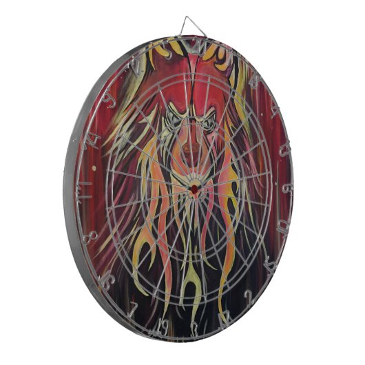 Feuer Wolf Dartscheibe (Vorderseite Links)