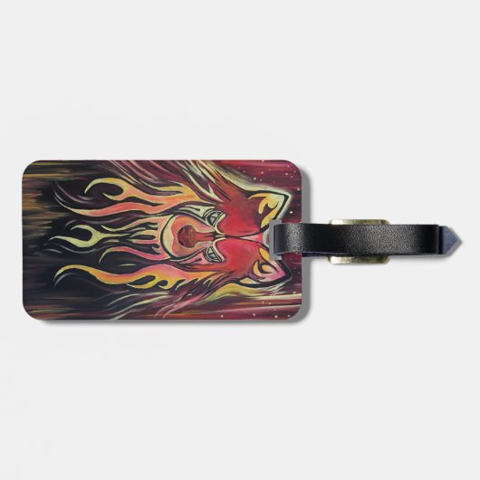 Feuer Wolf Gepäckanhänger (Rückseite horizontal)
