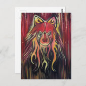 Feuer Wolf Postkarte (Vorne/Hinten)
