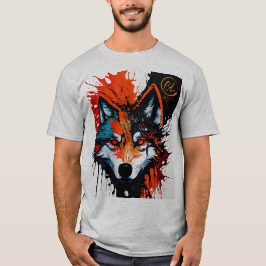Feuer Wolf T-Shirt (Vorderseite)