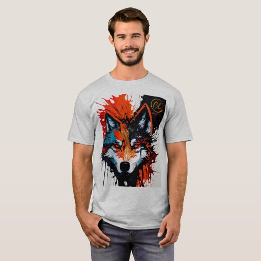 Feuer Wolf T-Shirt (Vorne ganz)