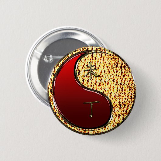 Feuer Ziege Button (Vorne & Hinten)