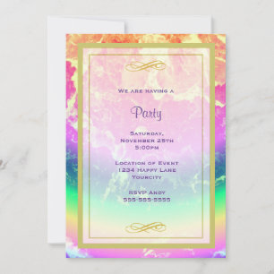 Feuerabstrakt mit Regenbogenfarben Generische Part Einladung