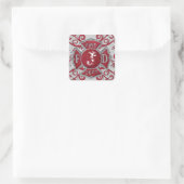 Feuerabteilung Custom Monogram Quadratischer Aufkleber (Tasche)