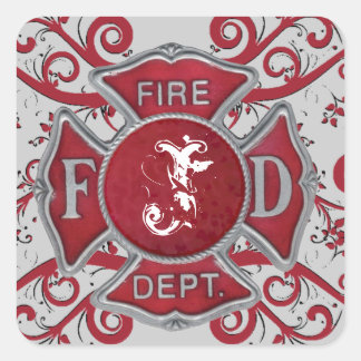 Feuerabteilung Custom Monogram Quadratischer Aufkleber