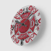 Feuerabteilung Custom Monogram Runde Wanduhr (Winkel)