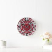 Feuerabteilung Custom Monogram Runde Wanduhr (Zuhause)
