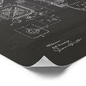 Feueralarm 1911 Patentart - Kopftafel Poster (Ecke)