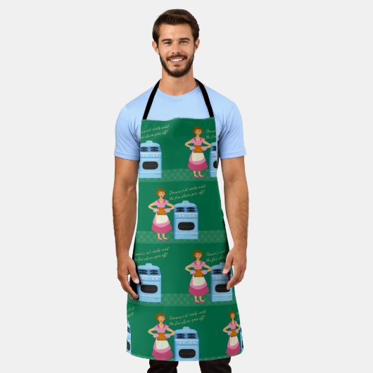 Feueralarm bedeutet Abendessen Time Kitsch Slogan Schürze (Getragen)