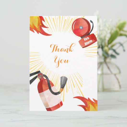 Feueralarm Geburtstag Danke Karte (Stehend Vorderseite)