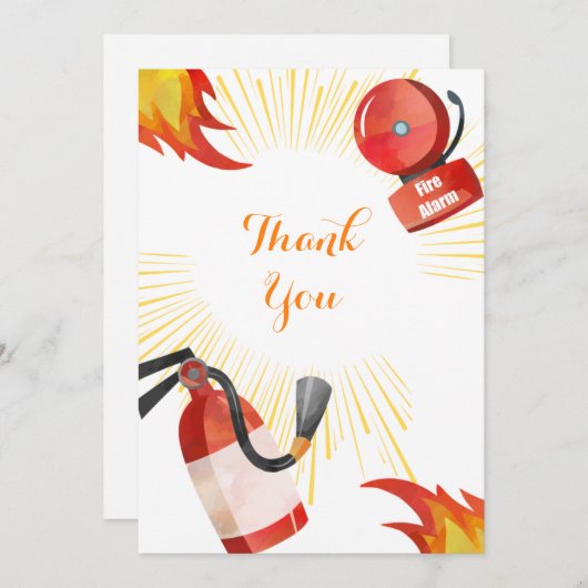 Feueralarm Geburtstag Danke Karte (Vorne/Hinten)