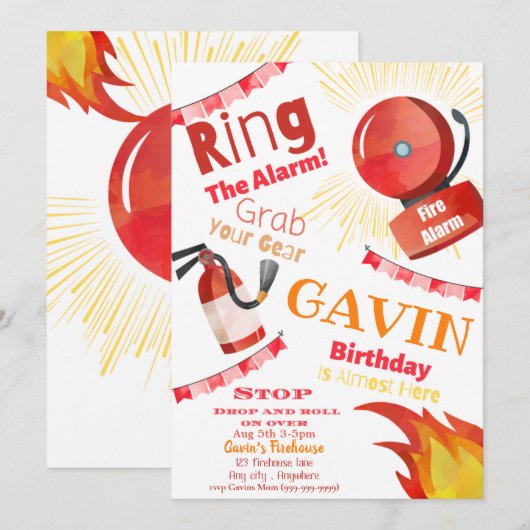 Feueralarm Geburtstagskarte (Vorne/Hinten)