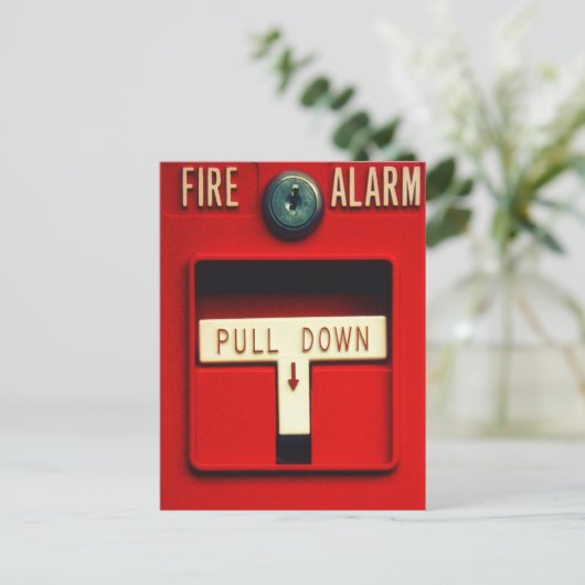 Feueralarm Postkarte (Stehend Vorderseite)