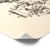 Feueralarm System 1954 Patentart - Alter Peper Poster (Ecke)