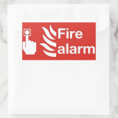 Feueralarm-Zeichen Rechteckiger Aufkleber (Tasche)