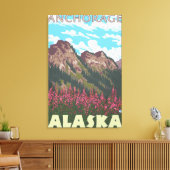 Feueralgen und Berge - Ankerplatz, Alaska Leinwanddruck (Insitu (Wohnzimmer))