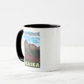 Feueralgen und Berge - Ankerplatz, Alaska Tasse (Vorderseite Links)