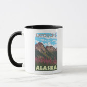 Feueralgen und Berge - Latouche, Alaska Tasse (Links)