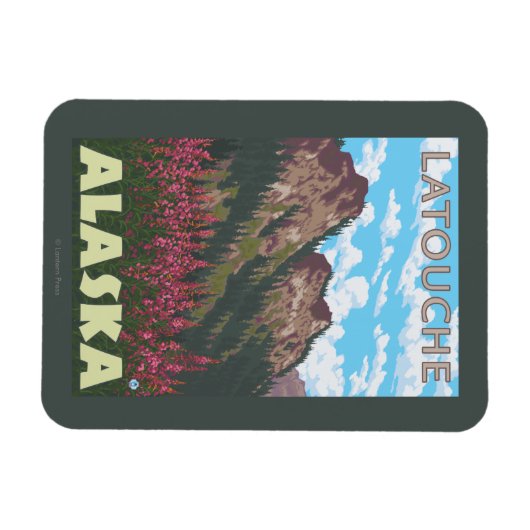 Feueralgen und -gebirge - Latouche, Alaska Magnet (Horizontal)