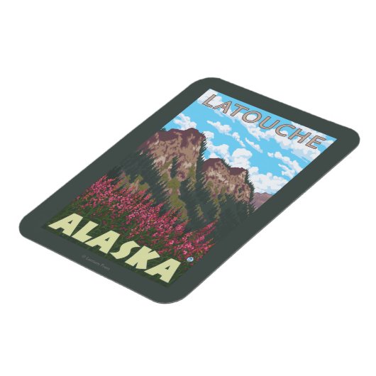 Feueralgen und -gebirge - Latouche, Alaska Magnet (Linke Seite)