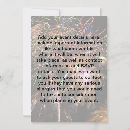 Feueranzeige Einladung (Rückseite)