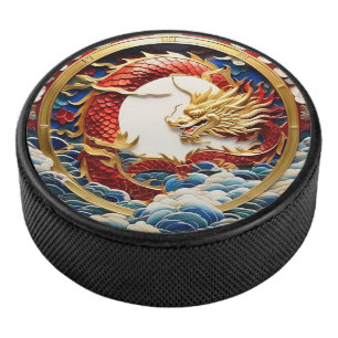 Feueratmende Drache künstliche Intelligenz Eishockey Puck