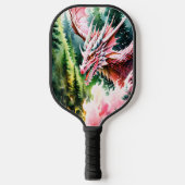 Feueratmende Drache lebhafte rosa Schuppen Pickleball Schläger (Vorderseite)