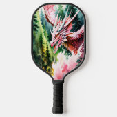 Feueratmende Drache lebhafte rosa Schuppen Pickleball Schläger (Rückseite)