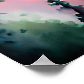 Feueratmende Drache lebhafte rosa Schuppen Poster (Ecke)