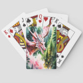 Feueratmende Drache lebhafte rosa Schuppen Spielkarten (Rückseite)
