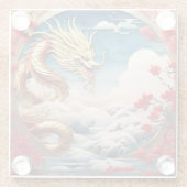 Feueratmende Drache Rot Blau und Gold Waage Glasuntersetzer (Rückseite)