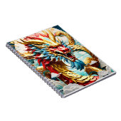 Feueratmende Drache Rot Blau und Gold Waage Notizblock (Rechte Seite)