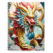 Feueratmende Drache Rot Blau und Gold Waage Notizblock (Vorderseite)