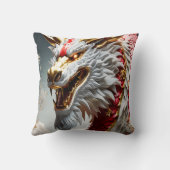 Feueratmende Drache Rot-Weiß- und Goldwaage Kissen (Rückseite)